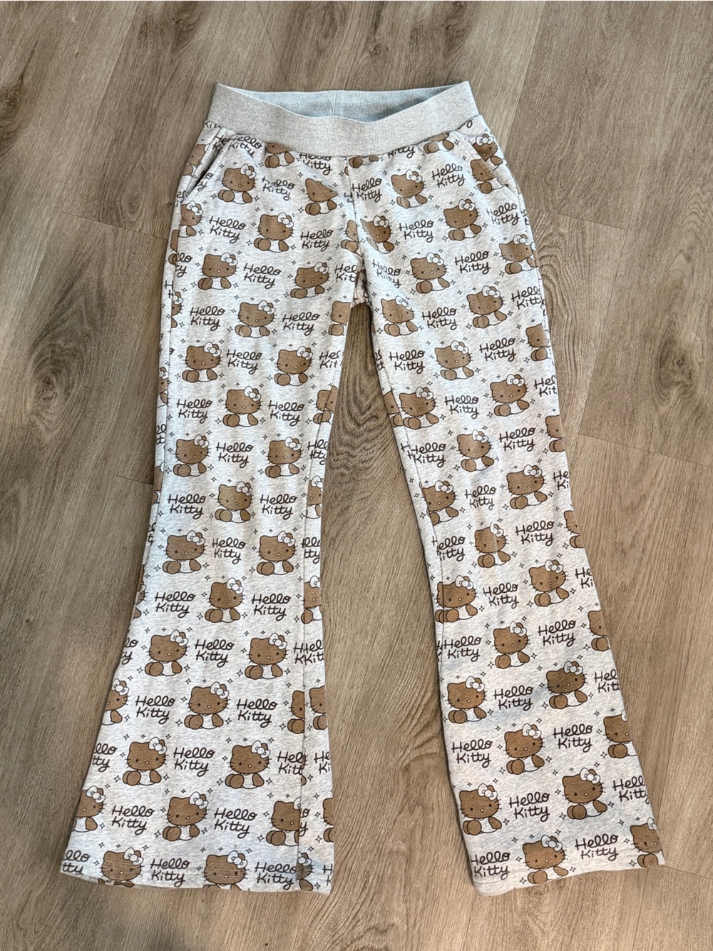 Tan Hello Kitty Printed Lounge Pants Sweatpants